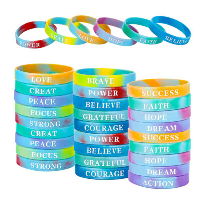 motivational silicone wristbands multicolored rubber bracelets